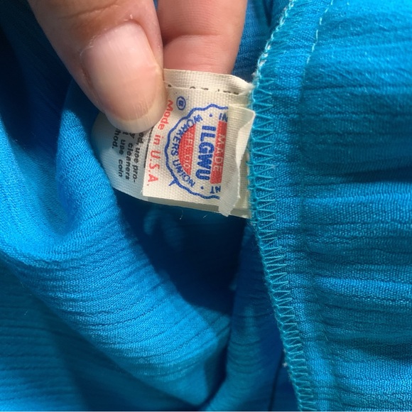 Vintage 80’s/90’s ILGWU blue midi skirt with pockets size 18 - Picture 5 of 5